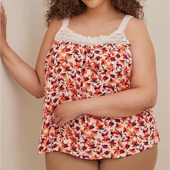 torrid Tops - NWT TORRID GAUZE CROCHET DETAIL TANK